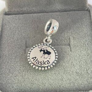 Pandora Alaska Exclusive Dangle Charm Moose Travel Pendant S925 Sterling silver